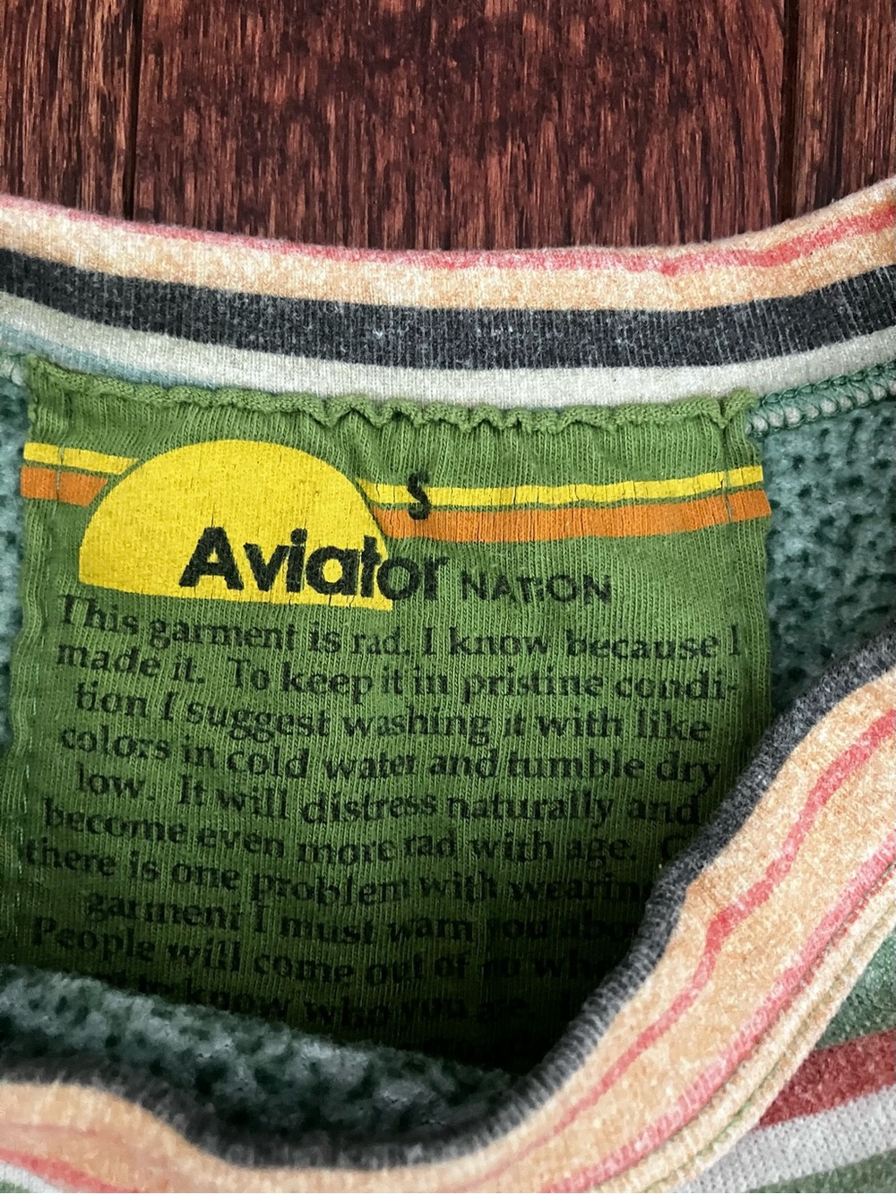 Aviator Nation Tulum Lightning Bolt Cropped Sweatshirt RARE - Picture 3 of 5